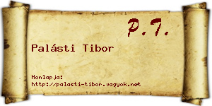 Palásti Tibor névjegykártya